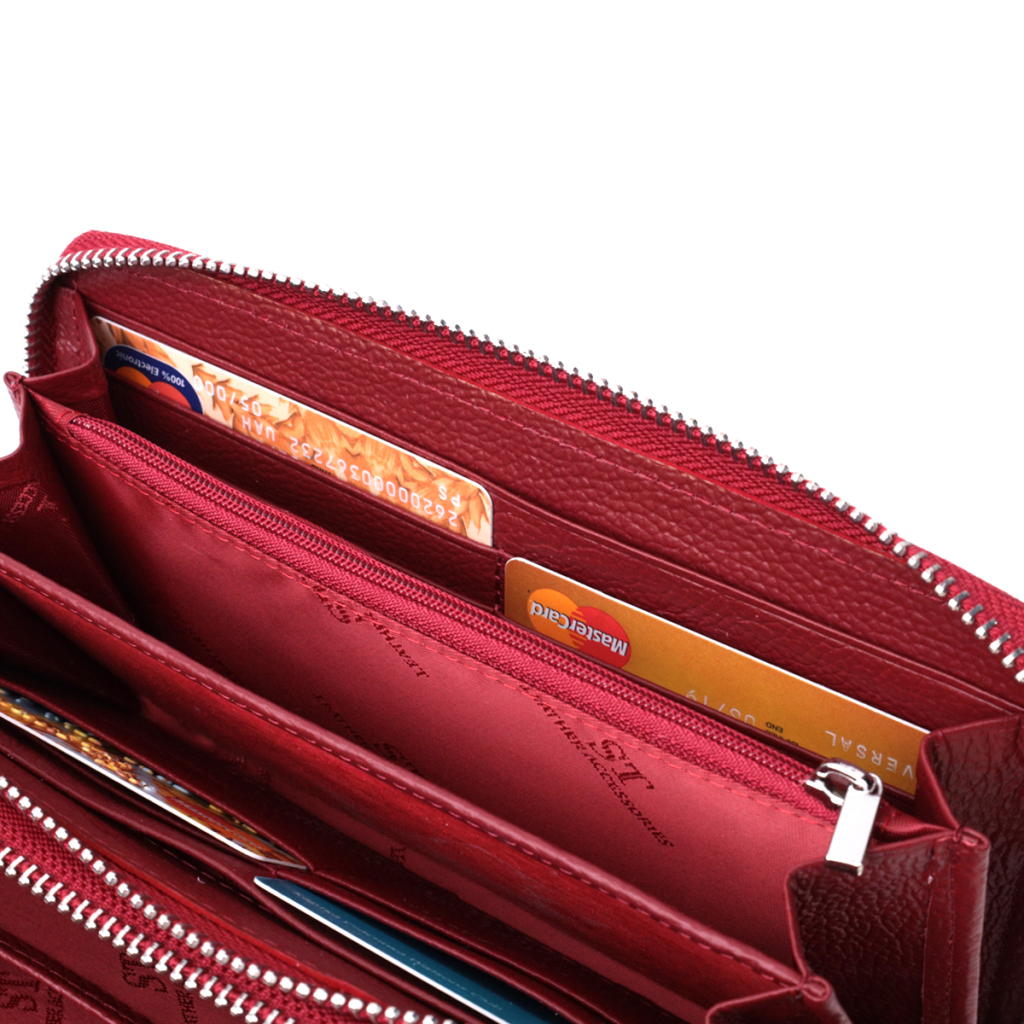 Гаманець ST Leather З лакованої натуральної шкіри Червоний (22692) - зображення 9