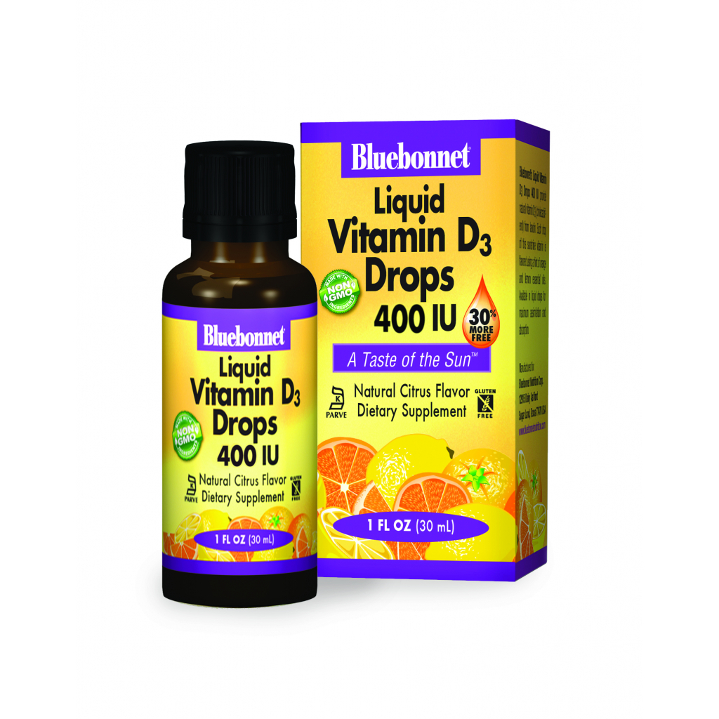Вітамін Bluebonnet Nutrition Рідкий Вітамін D3 400IU, Смак Апельсину, 30мл краплі (BLB-00372) - зображення 1