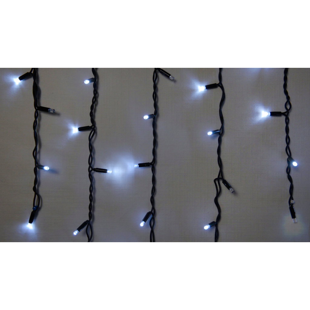 Гірлянда Delux Icicle 75LED 2x0.7m 18 flash білий/чорний IP44 EN (90012952) - зображення 2