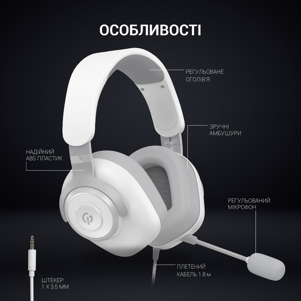 Навушники GamePro HS590W White - зображення 8