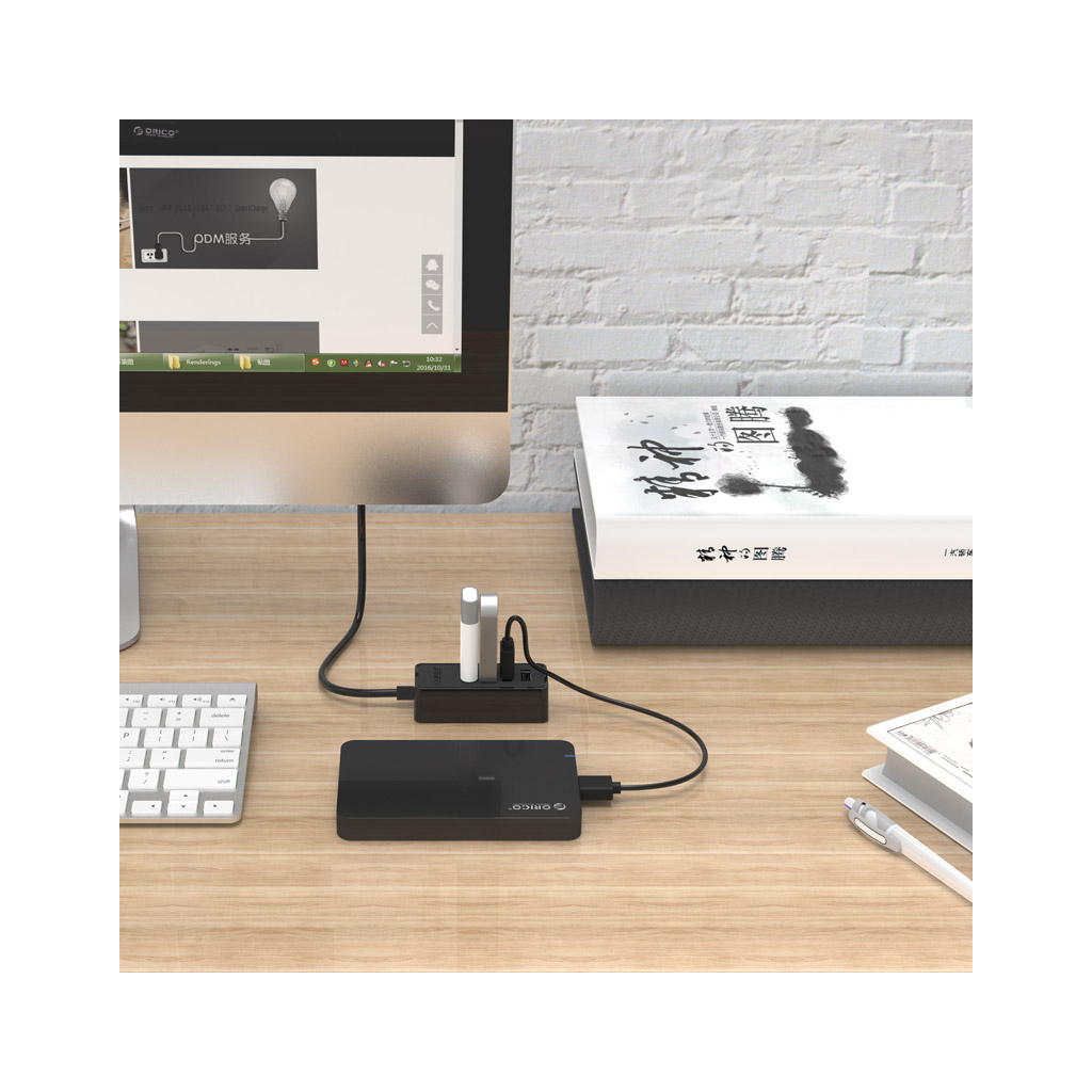 Концентратор Orico USB 2.0 4 port (W5P-U2-030-BK-PRO) (CA911424) - зображення 2