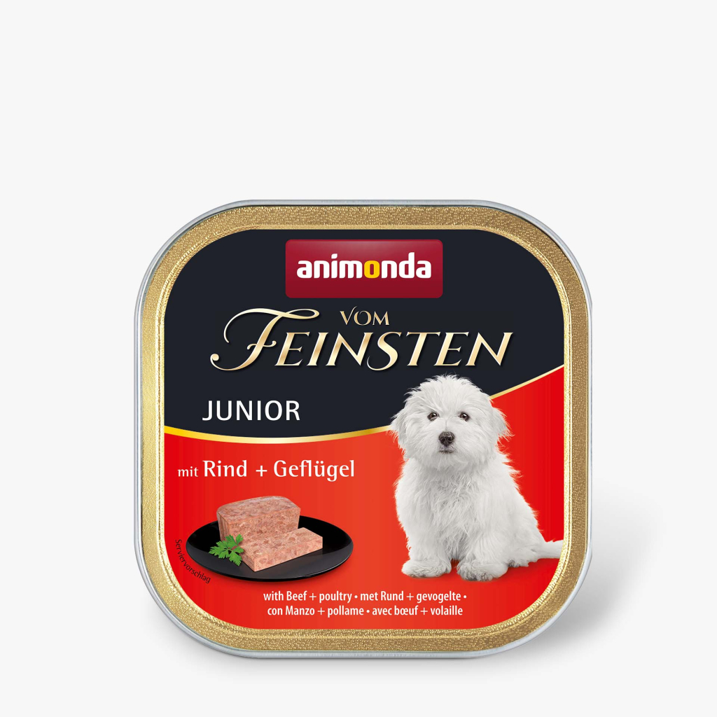 Консерви для собак Animonda Vom Feinsten Junior with Beef + Poultry 150 г (4017721826204) - зображення 1
