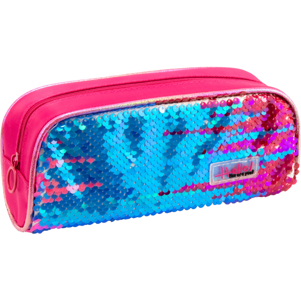 Пенал Cool For School з паєтками 1 відділення Рожевий (6571-pink) - зображення 1