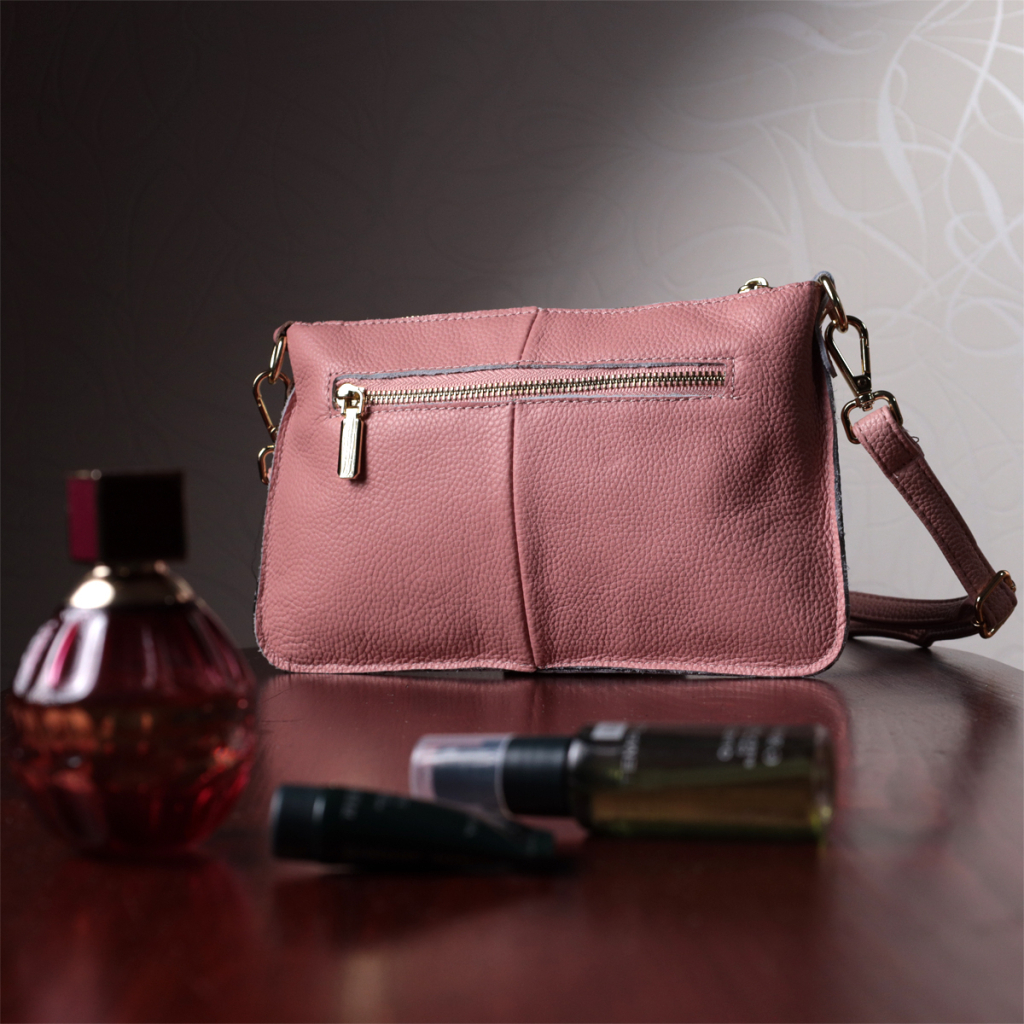 Сумка Vintage Жіноча з двома ременями з натуральної шкіри Рожева (22644) - зображення 11