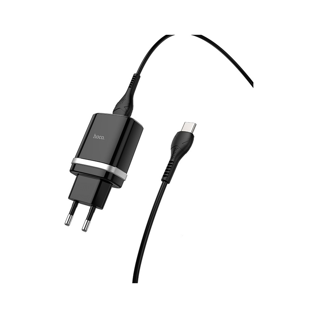 Зарядний пристрій HOCO C12Q Smart USB QC3.0 + cable USB to USB-C 18W Black (6931474716293) - зображення 3