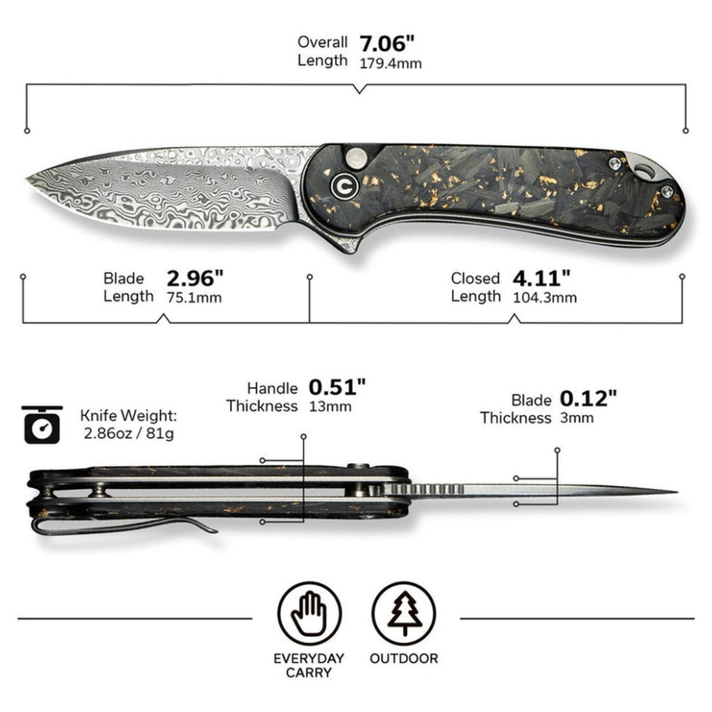 Ніж Civivi Elementum II Shredded Carbon (C18062P-10) - зображення 9