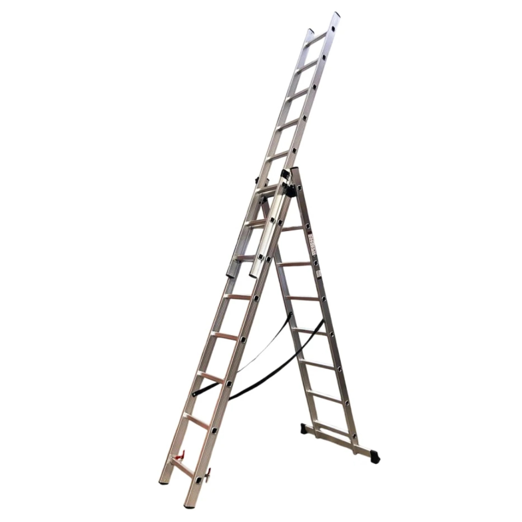 Драбина GTM 3-секції, розкладна, 3*8сх. 2,18-4,88м (KME308) - зображення 1