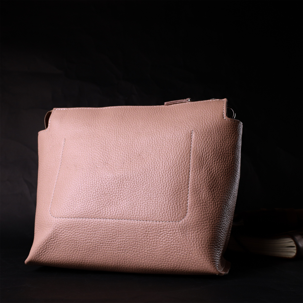 Сумка Grande Pelle З натуральної шкіри Пудрова (11695) - зображення 10