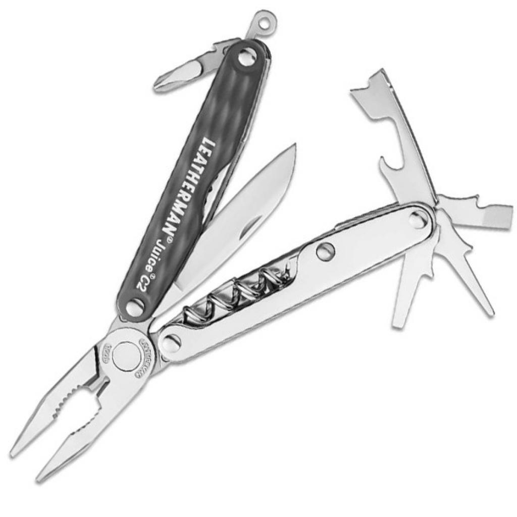 Мультитул Leatherman Juice C2 - Granite Gray, зі шкіряним чохлом, подар. коробка (831981) - зображення 5