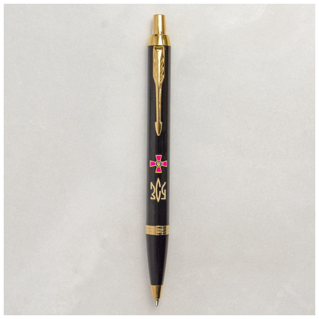 Ручка кулькова Parker IM 17 ARMY Black GT BP Емблема ЗСУ + Тризуб ЗСУ золото (22032_W1015u) - изображение 3