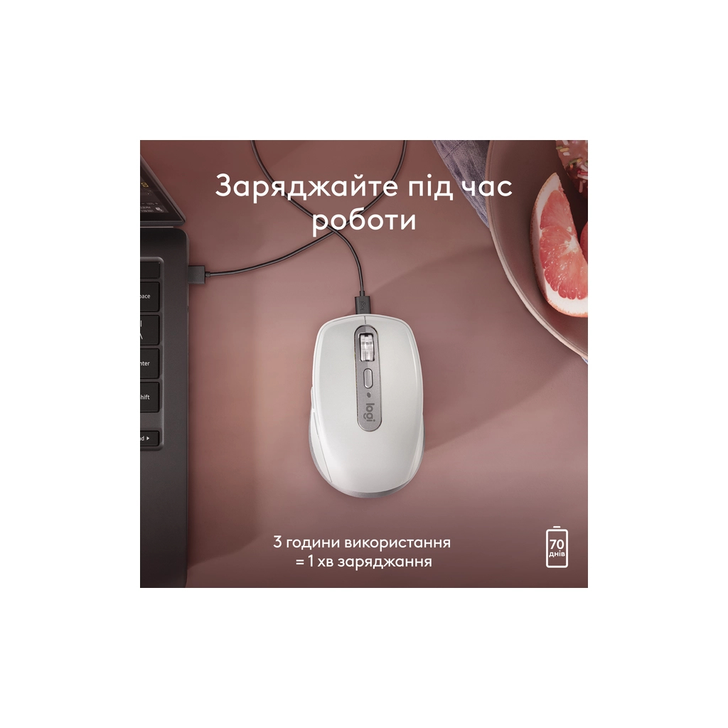 Мишка Logitech MX Anywhere 3S для MAC Wireless Pale Grey (910-006946) - зображення 5