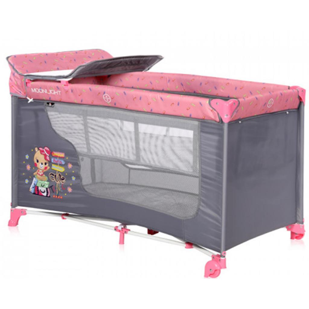 Дитячий манеж Bertoni/Lorelli MOONLIGHT 2L (pink travel) - зображення 1