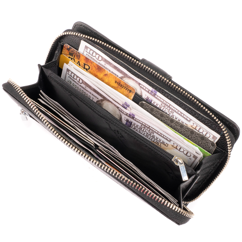 Гаманець ST Leather Зі шкіри унісекс Чорний (19300) - изображение 7