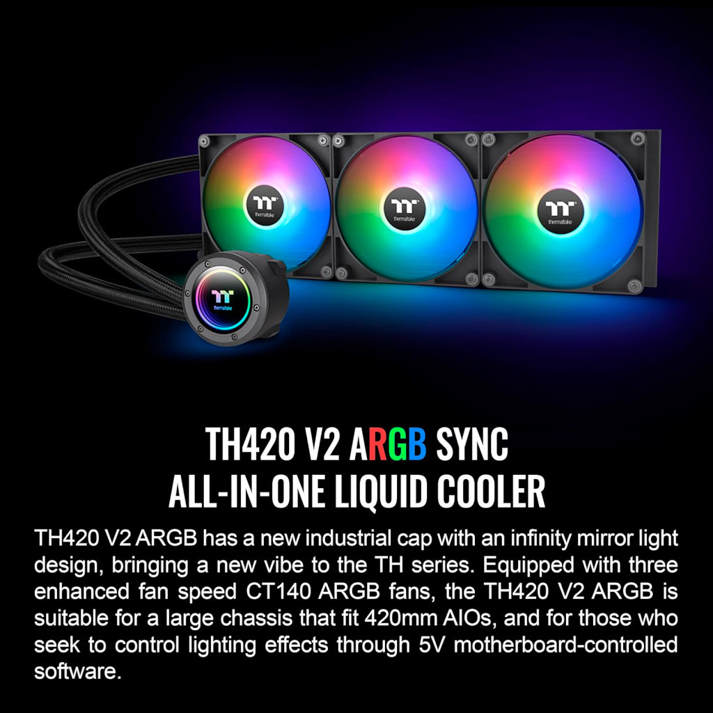 Система рідинного охолодження ThermalTake TH420 ARGB Sync (CL-W376-PL14SW-A) - зображення 7