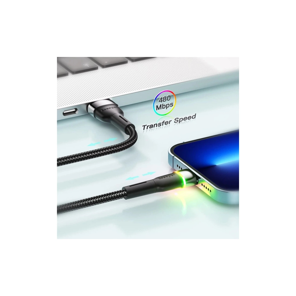 Дата кабель USB 2.0 AM to Lightning 1.0m 2.4A black Essager (EXCL-XCD01) - picture 7