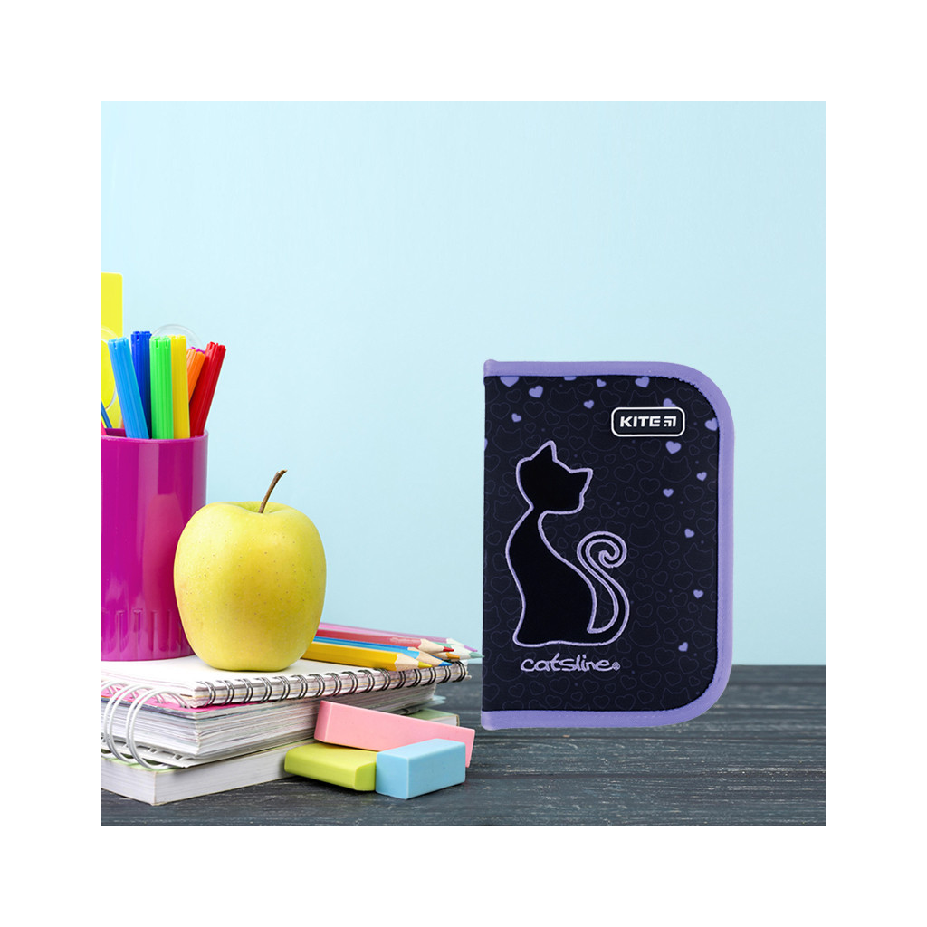 Пенал Kite Catsline K24-621-3, 1 відділення, 1 відворот (K24-621-3) - зображення 6