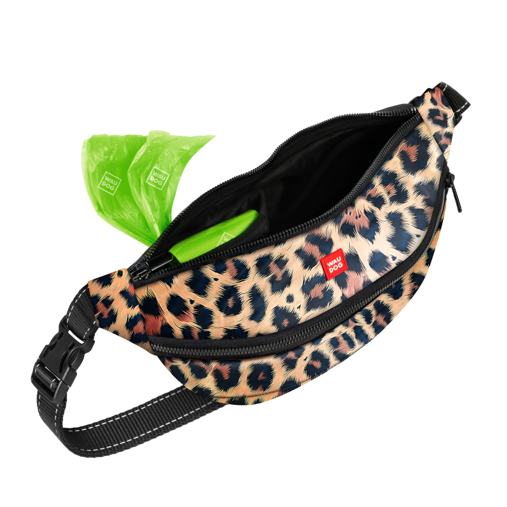 Поясна сумка-бананка для собак WAUDOG Family "Леопард" 33х17х10 см (363-4066) - зображення 4