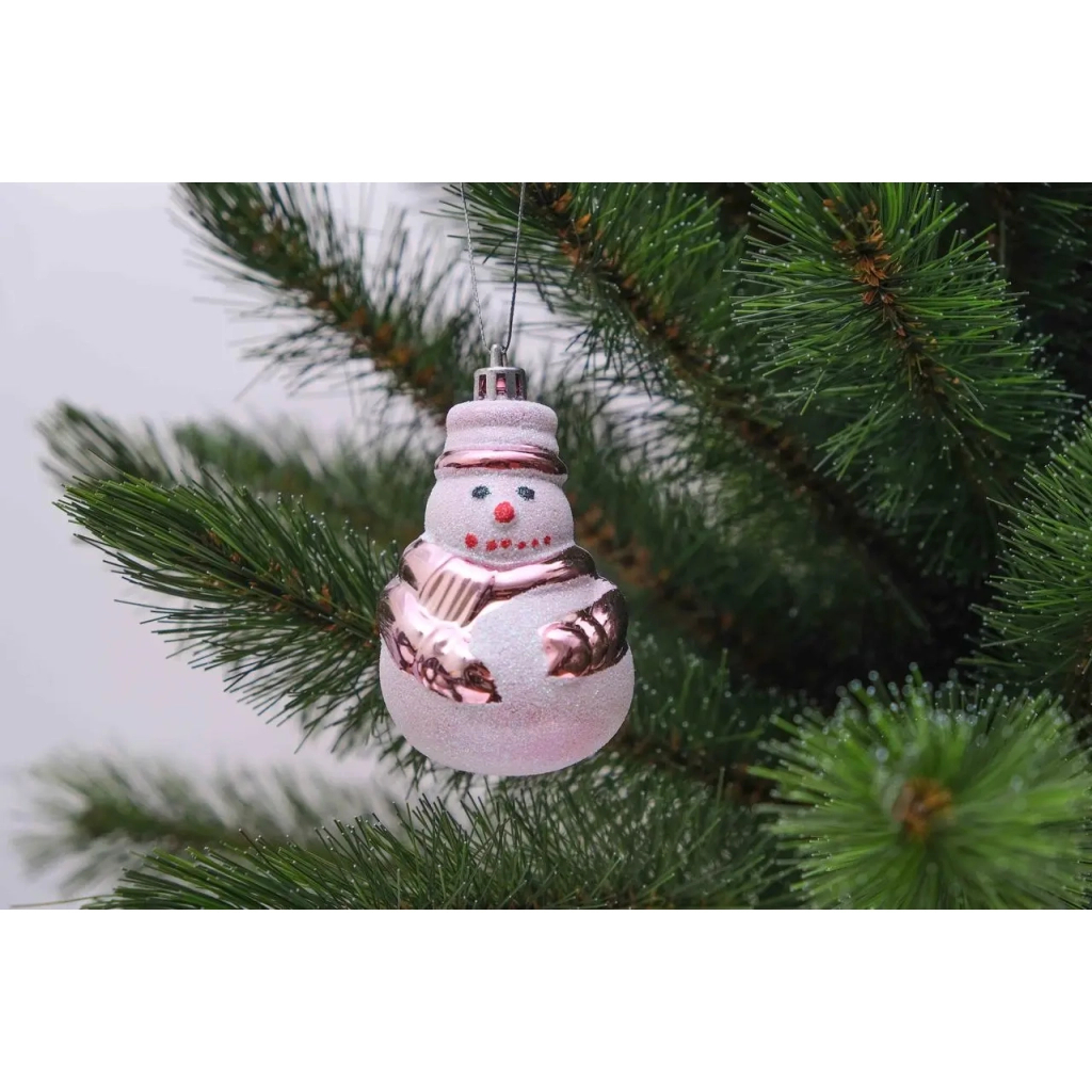 Ялинкова іграшка Chomik Сніговик 2 шт 8 см білий з рожевим (5900779839243) - зображення 4