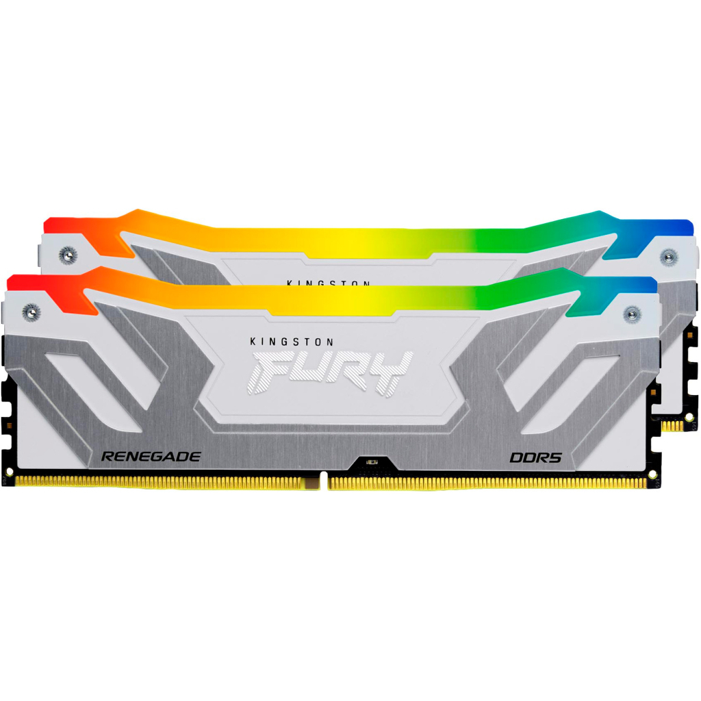 Модуль пам'яті для комп'ютера DDR5 48GB (2x24GB) 8400 MHz Renegade RGB White/Silver Kingston Fury (ex.HyperX) (KF584CU40RWAK2-48) - зображення 4
