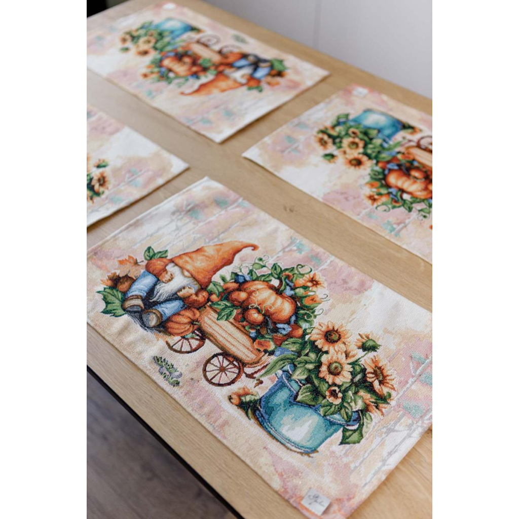 Серветка на стіл Прованс гобеленова Гарбузові гноми 30х50 см (036238) - зображення 4