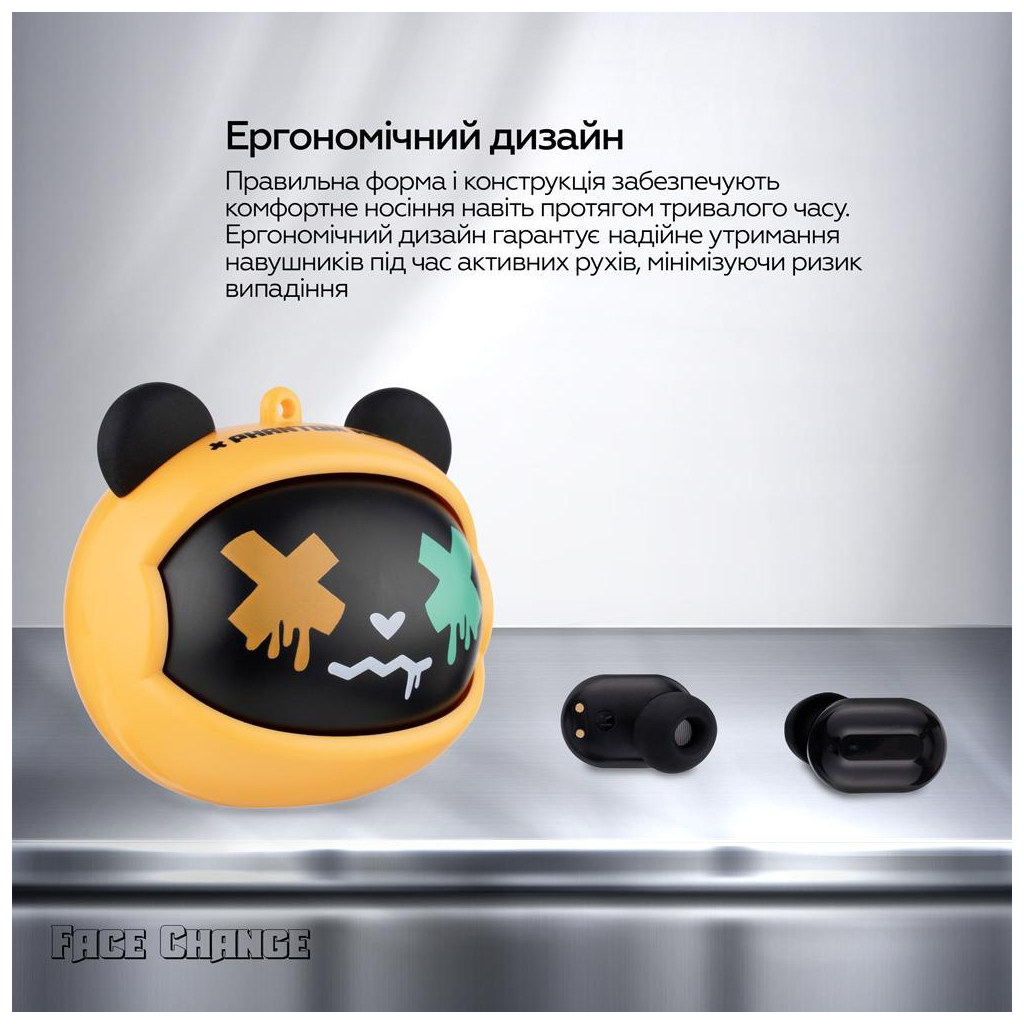 Навушники XoKo G05-face changing TWS Yellow-Black (G05-YEBK) - зображення 3