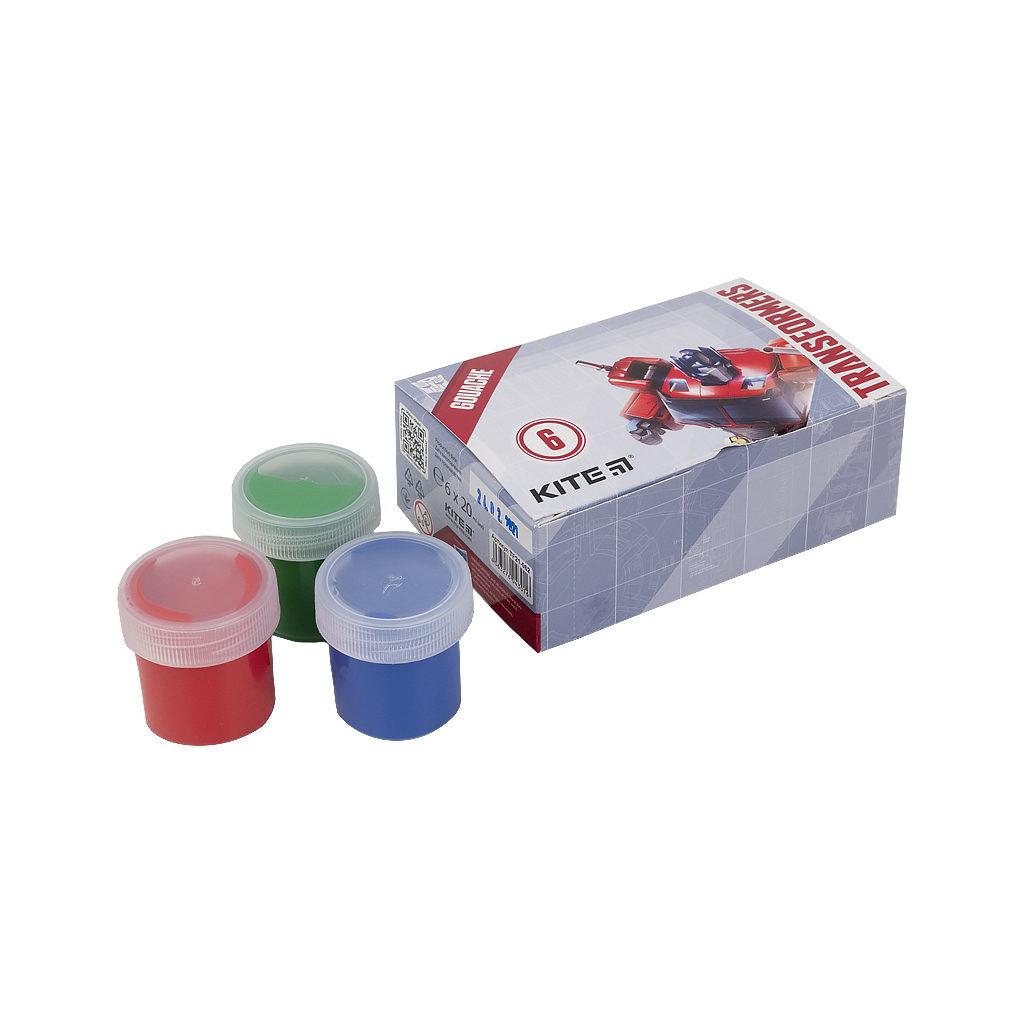 Гуашеві фарби Kite Transformers 6 кол., 20мл (TF21-062) - зображення 2