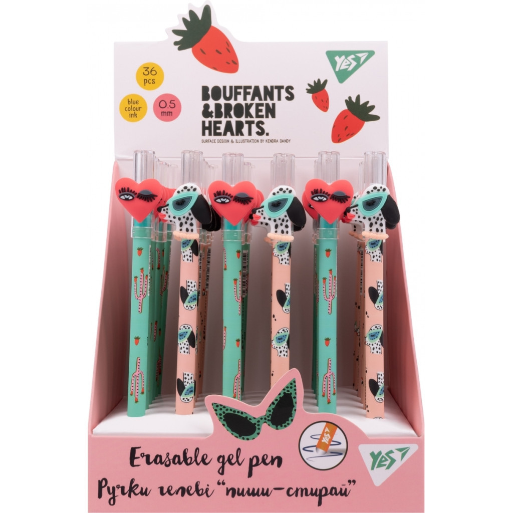 Ручка гелева Yes пиши-стирай BBH 0,5 мм, синя в асортименті (412084) - зображення 4