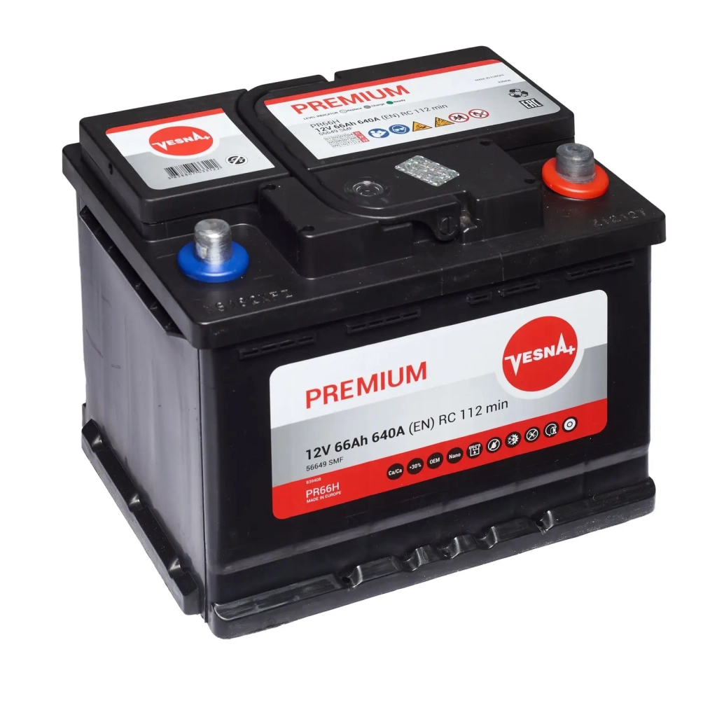 Акумулятор автомобільний Vesna 66 Ah/12V Premium Euro (415 266S) - зображення 2
