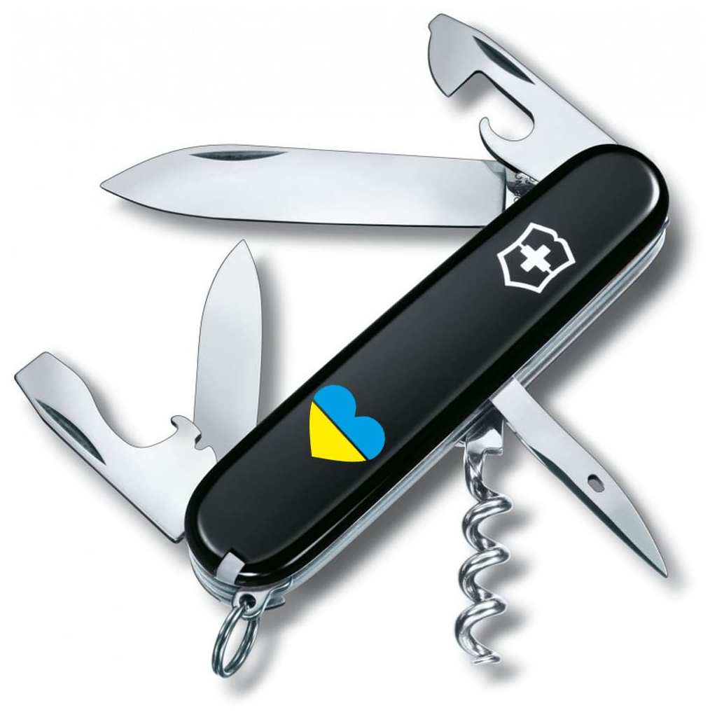 Ніж Victorinox Spartan Ukraine Black "Серце Жовто-Блакитне" (1.3603.3_T1090u) - зображення 1