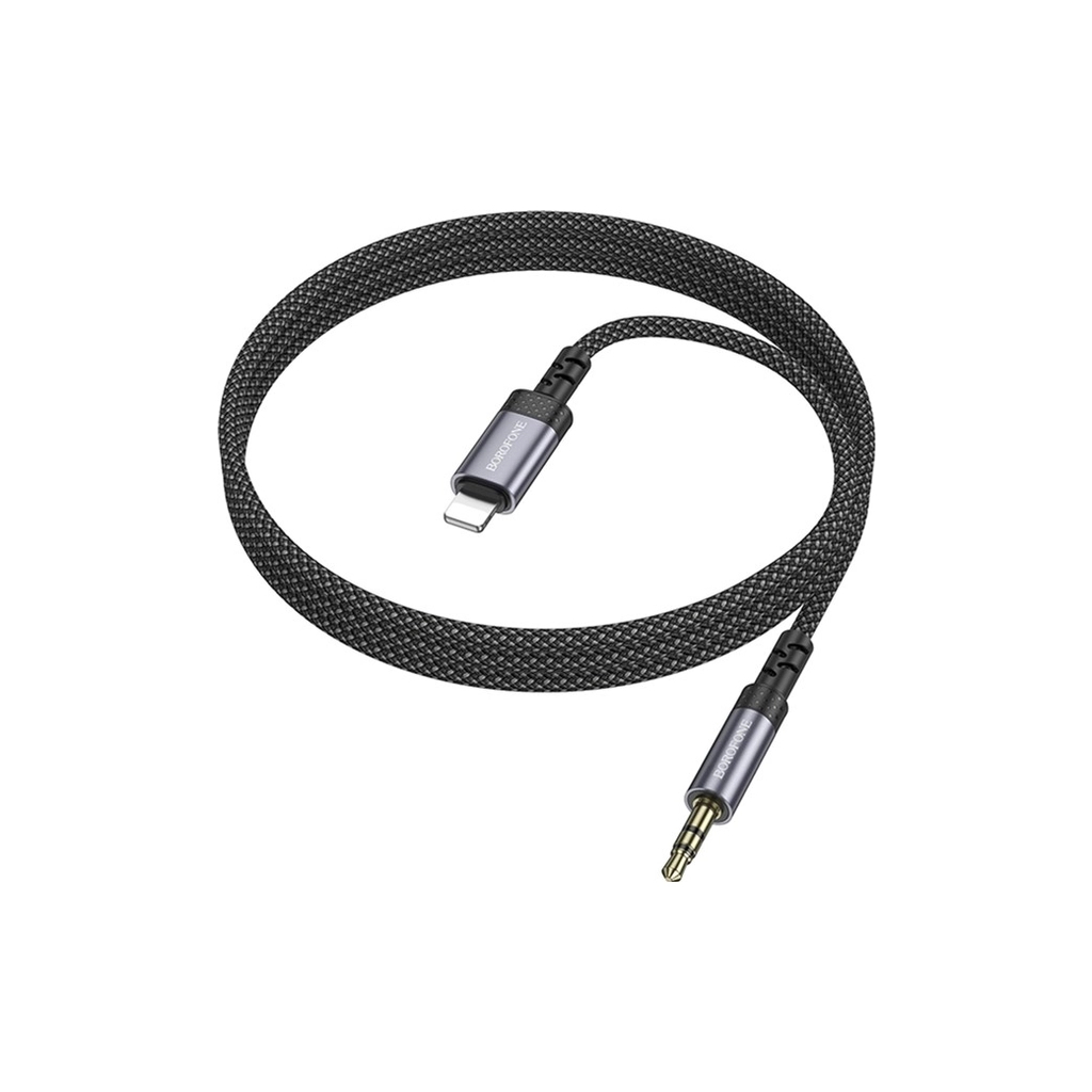 Кабель мультимедійний Lightning to 3.5mm M 1.0m grey BOROFONE (6941991118975) - изображение 2