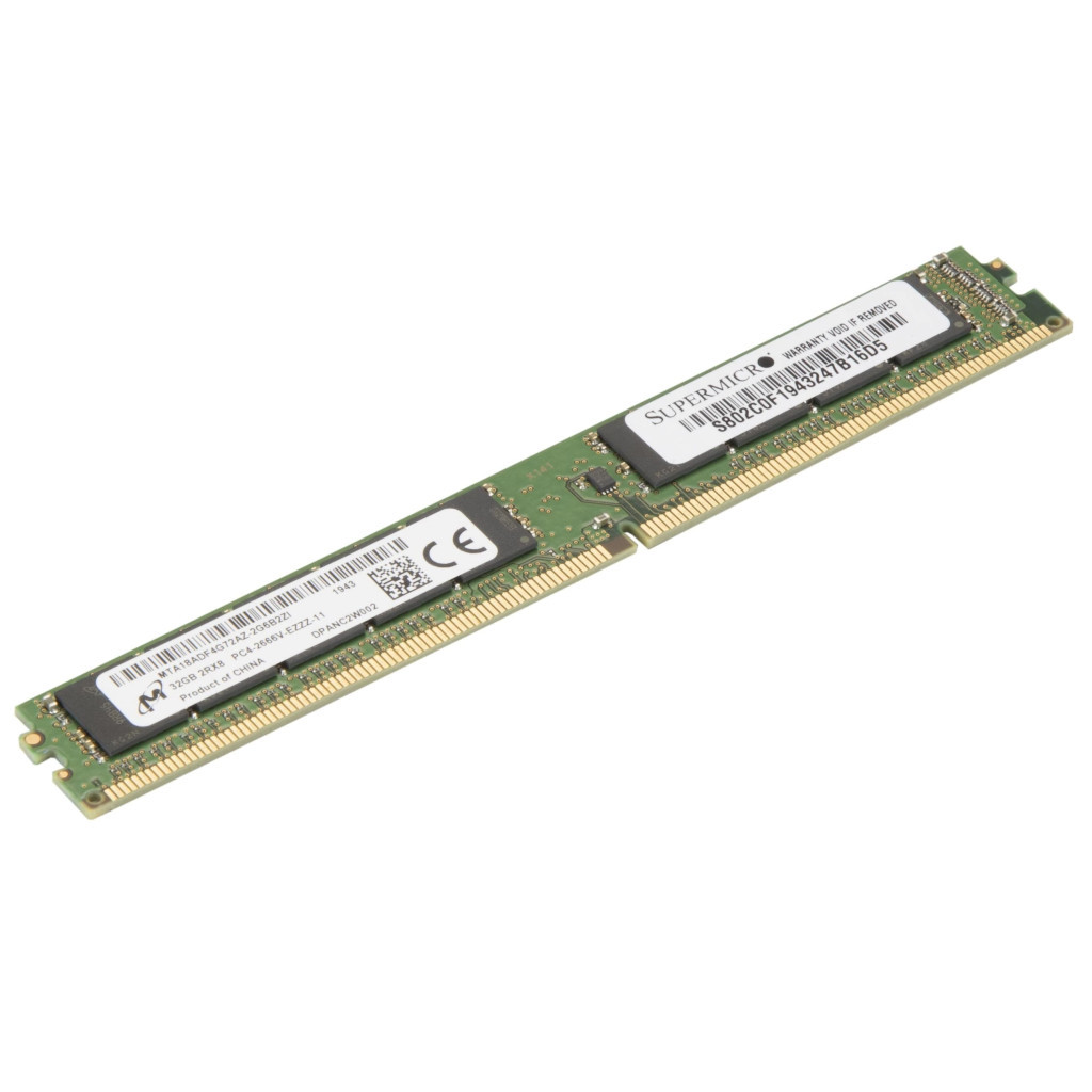 Модуль пам'яті для сервера DDR4 32GB ECC UDIMM 2666MHz 2Rx8 1.2V CL19 VLP Supermicro (MEM-DR432L-CV02-EU26/MTA18ADF4G72AZ-2G6B2) - зображення 2