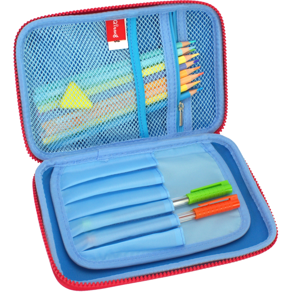 Пенал Cool For School з тисненням 1 відділення Блакитний (QT-5661-Blue) - зображення 2