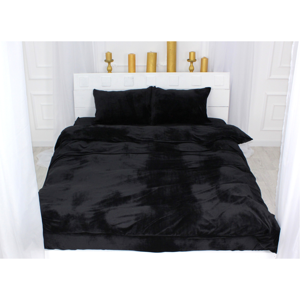 Постільна білизна MirSon Велюр Winter Frost 28-0007 Black Velvet Сімейна (2200004000503) - зображення 3