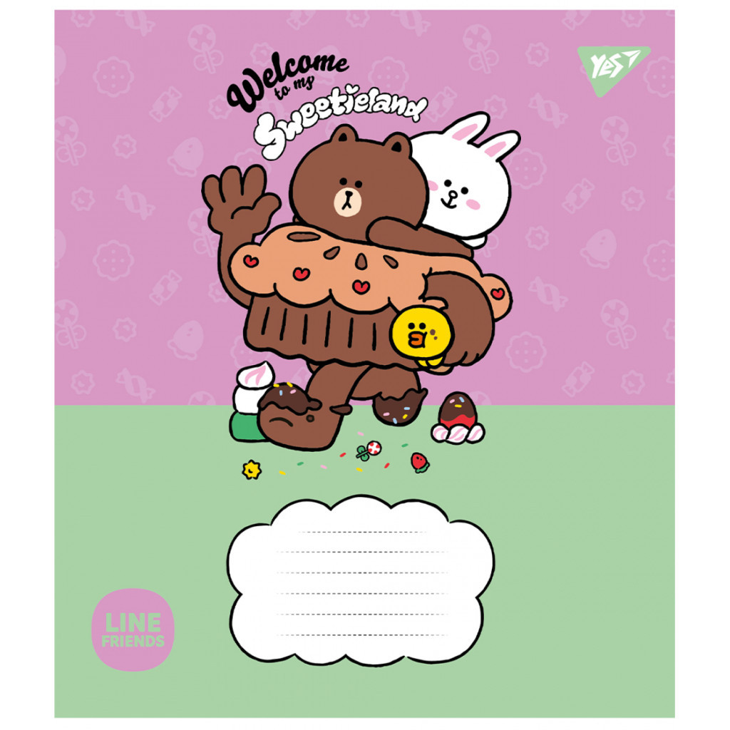 Зошит Yes Line Friends. Sweetieland 12 аркушів коса лінія (766935) - зображення 5