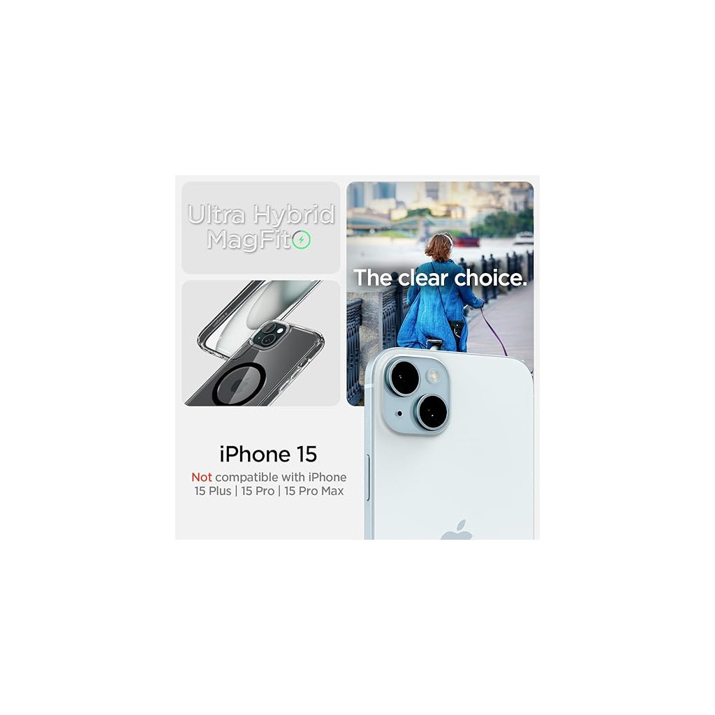 Чохол до мобільного телефона Spigen Apple iPhone 15 Ultra Hybrid MagFit Black (ACS06803) - зображення 4