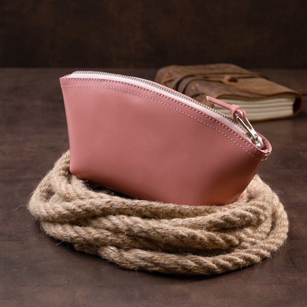 Косметичка Grande Pelle Зі шкіри Пудрова (11299) - зображення 8