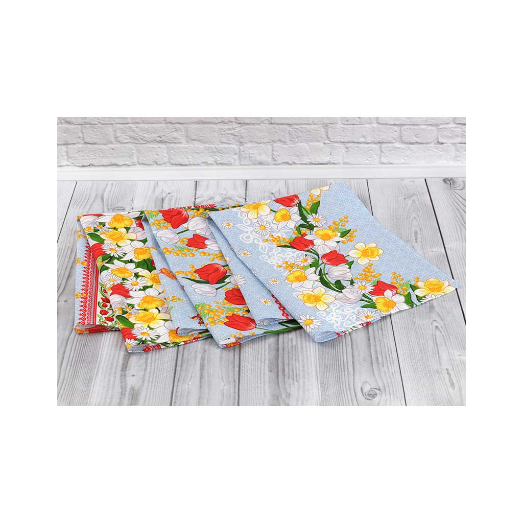 Рушник Руно набір кухонних Весняні квіти 45х80 см 3 шт (707Т_Весняні квіти) - изображение 5