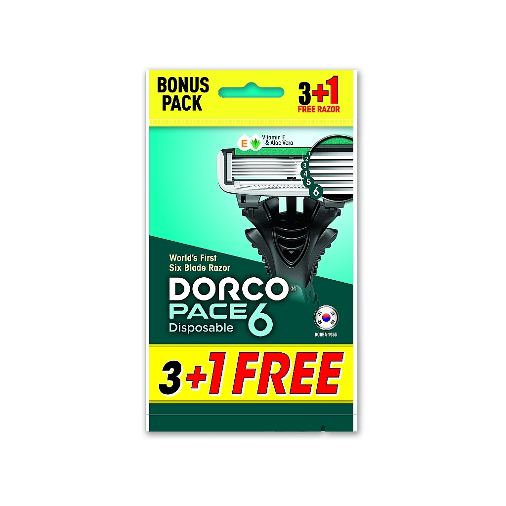 Бритва Dorco Pace 6 для чоловіків 6 лез 4 шт. (8801038591247) - зображення 1
