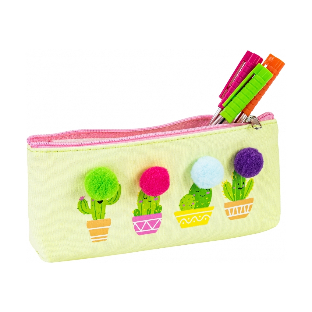 Пенал Cool For School з помпонами 1 відділення айворі (CF87039) - зображення 2