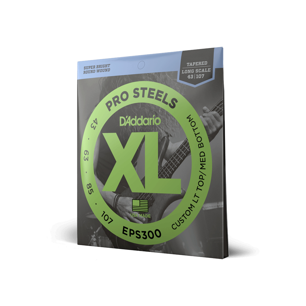 Струни для гітари D'Addario XL ProSteels Bass Custom Light Top/Medium Bottom (43-107) (EPS300) - зображення 2