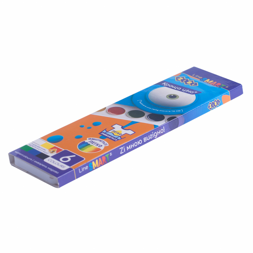 Акварельні фарби ZiBi SMART Line 6 кольорів (ZB.6540) - зображення 1