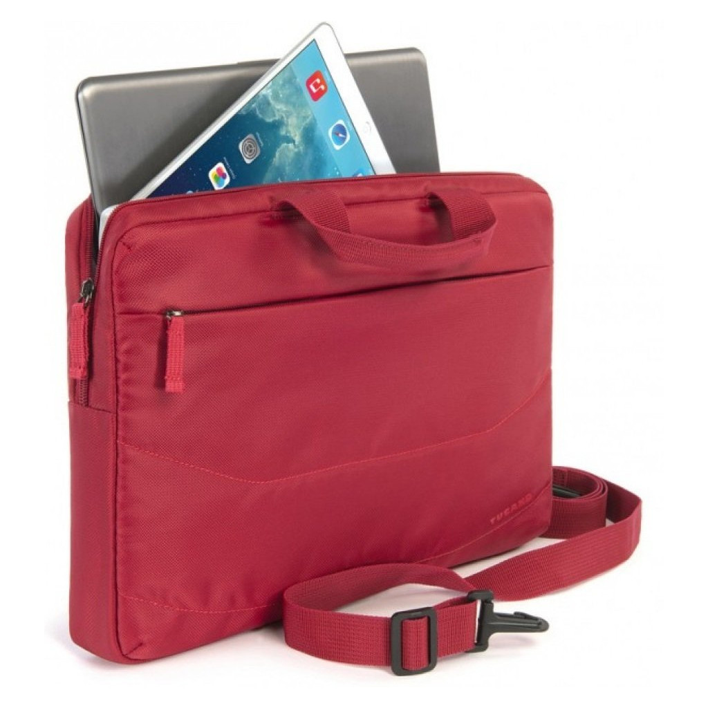 Сумка для ноутбука Tucano 15.6" SLIM BAG IDEALE + Wireless mouse, Red (BU-BIDEA-WM-R) - зображення 3