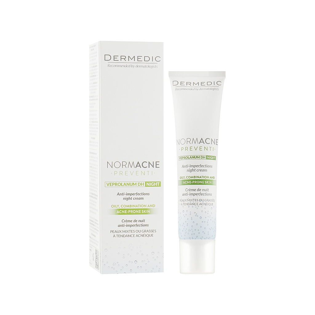 Крем для обличчя Dermedic Normacne Нічний Проти недосконалостей шкіри 40 мл (5901643175627) - зображення 1