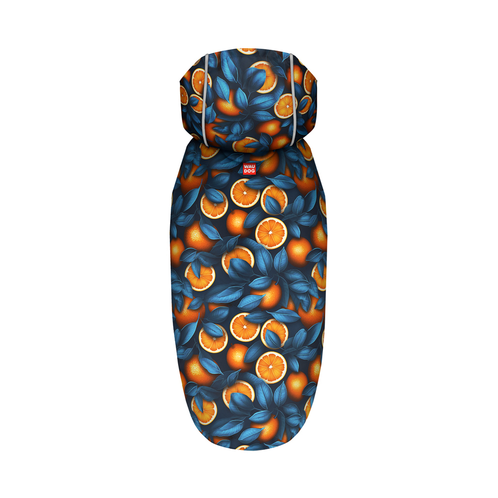 Дощовик для тварин WAUDOG Clothes Накидка з капюшоном Апельсини L (358-4054) - зображення 3