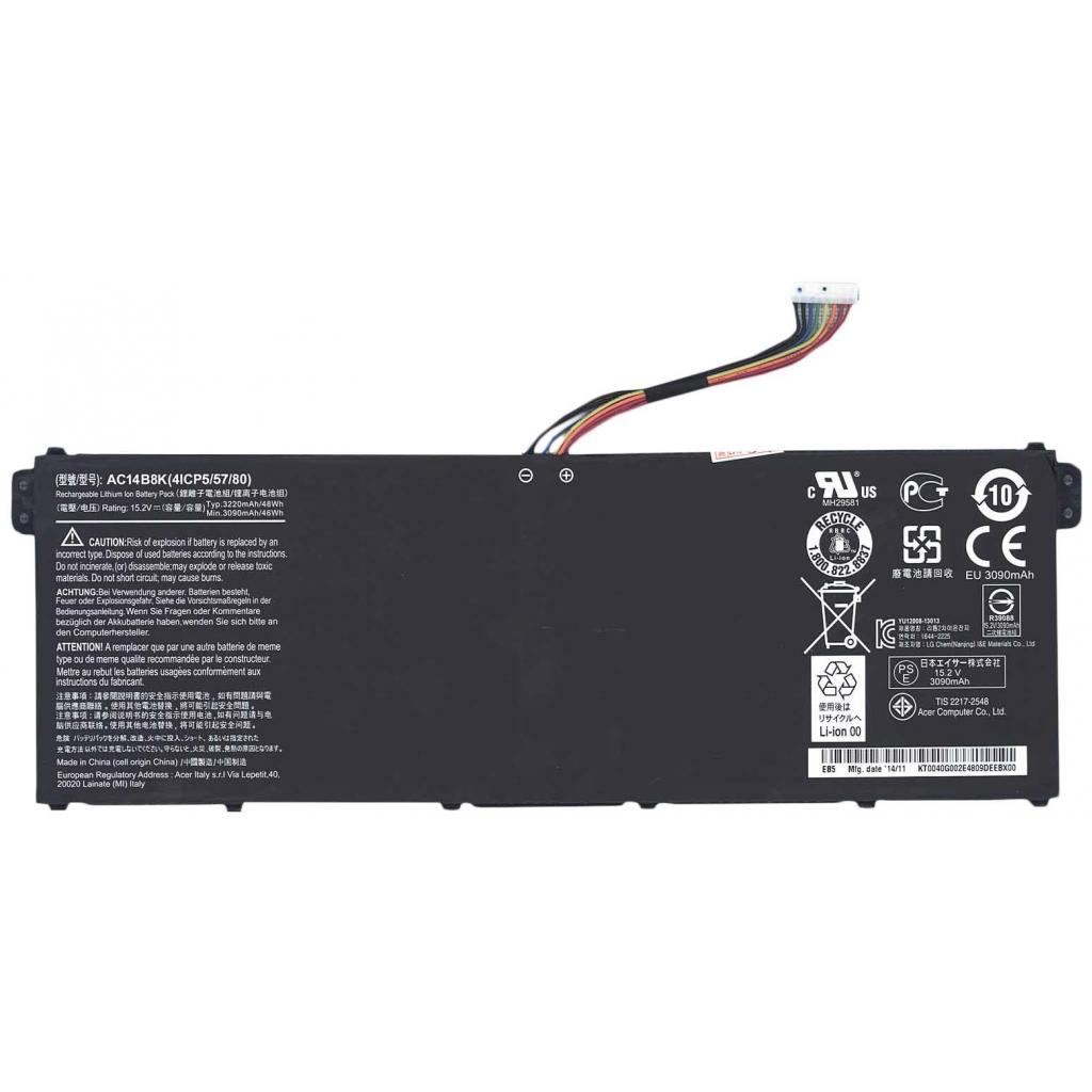 Акумулятор до ноутбука Acer AC14B8K, 3220mAh (48Wh), 4cell, 15.2V, Li-ion (A47255) - зображення 1