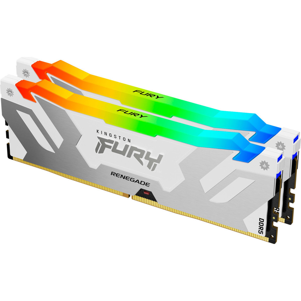 Модуль пам'яті для комп'ютера DDR5 32GB (2x16GB) 6800 MHz Renegade RGB White/Silver Kingston Fury (ex.HyperX) (KF568C36RWAK2-32) - зображення 3