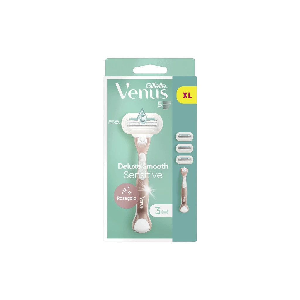 Бритва Gillette Venus Extra Smooth Sensitive RoseGold з 3 змінними картриджами (7702018609994) - зображення 2