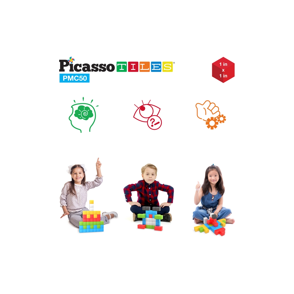 Конструктор Picasso магнітний Tiles Building Cubes 50 деталей (817338023645) - зображення 5