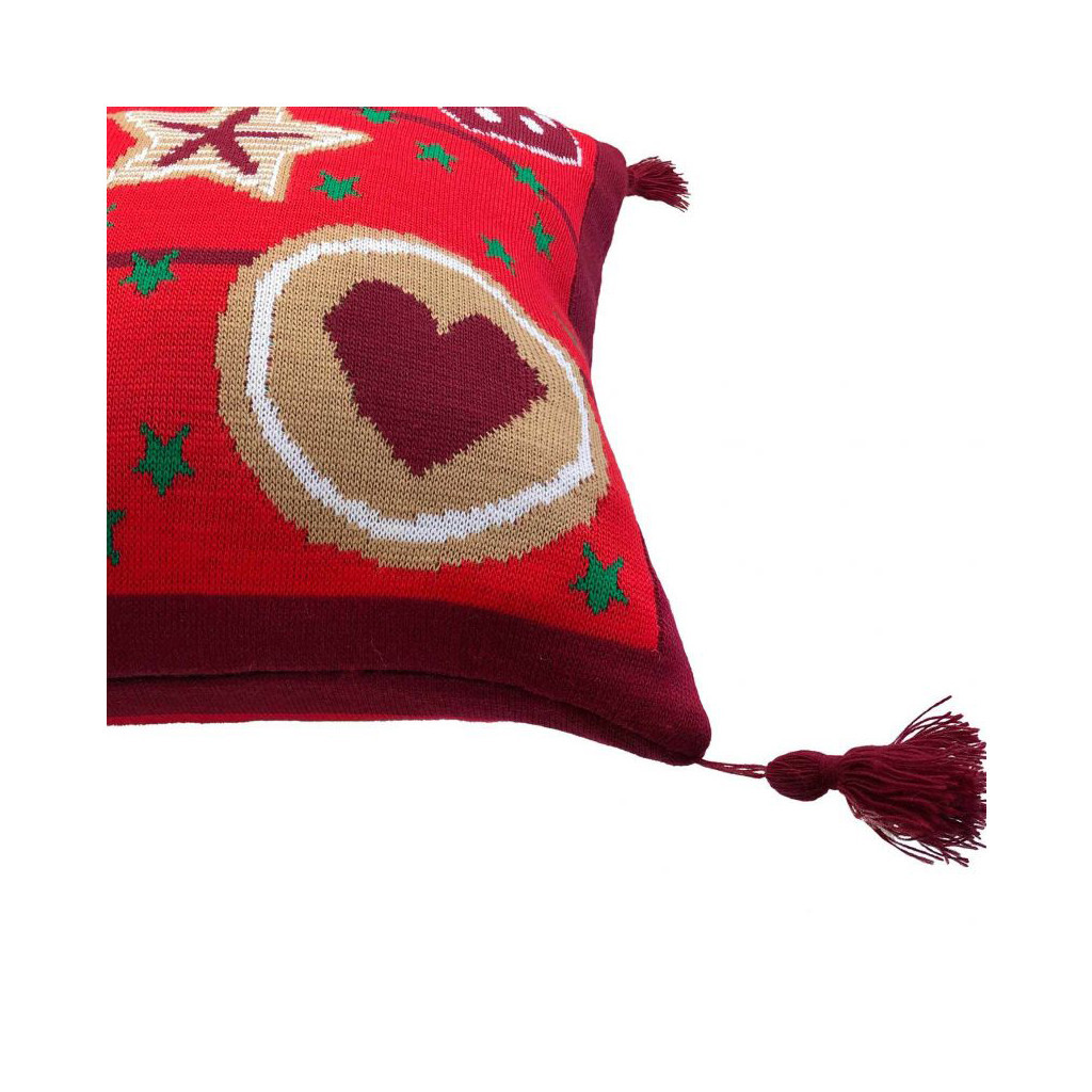 Наволочка Прованс в'язана Печиво 45х45 см Червона (23102) - зображення 2