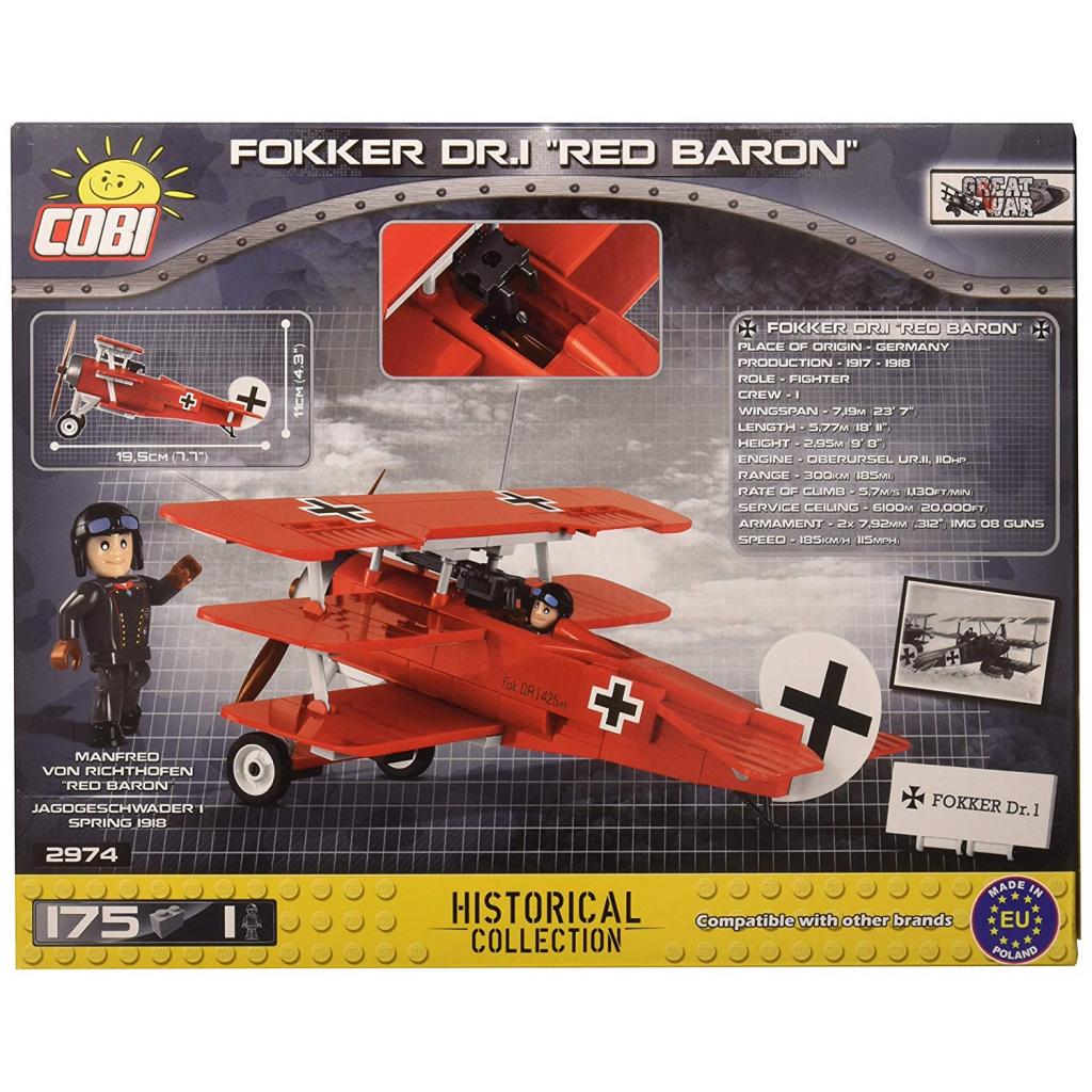 Конструктор Cobi Літак Fokker Dr. I Червоний барон 175 деталей (COBI-2974) - зображення 7